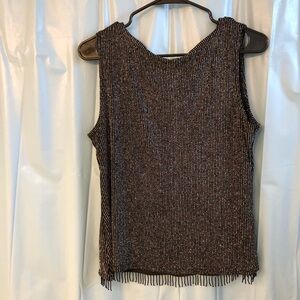 Elegant Black and White Sleeveless Top